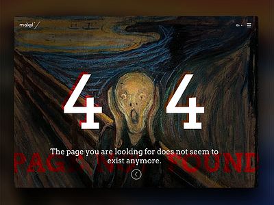 Error 404 - The Scream 404 error responsive the scream ui ux web design website