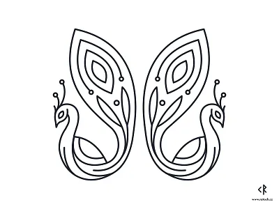Peacock lineart logo lineart logo peacock