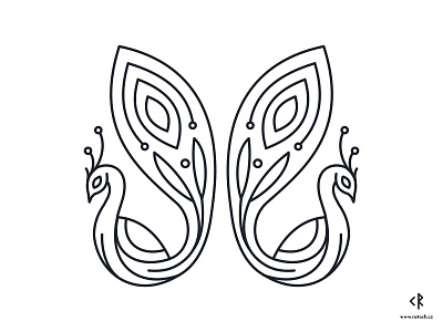 Peacock lineart logo lineart logo peacock