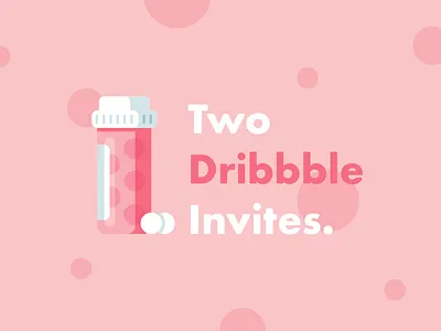 2x Dribbble Invites ✌️ debut dribbble invite giveaway icon invitation invites pill pink player ticket vector