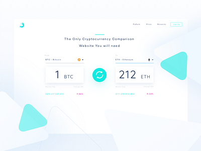 Cryptocurrency Comparison App app bitcoin conversion crypto cryptocurrency ethereum landing mint page website