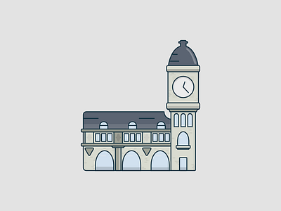 Paris Lyon’s Station ! 2d flat illustration lyon minimal paris station train