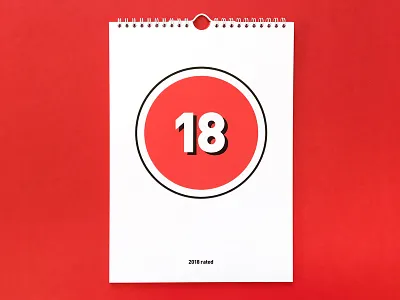2018 Rated Calendar 18 18 rated calendar design hollywood movies red typography