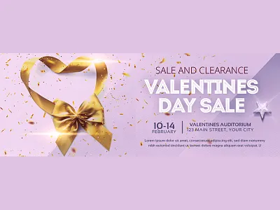 Valentines Facebook Cover banner cover design facebook gold graphic love pink sales typography valentines