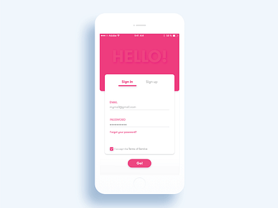 Sign Up app dailyui pink signin