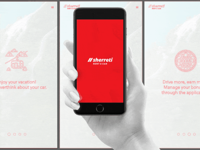Rent a Car App. a app car carousel rent splashscreen ui ux