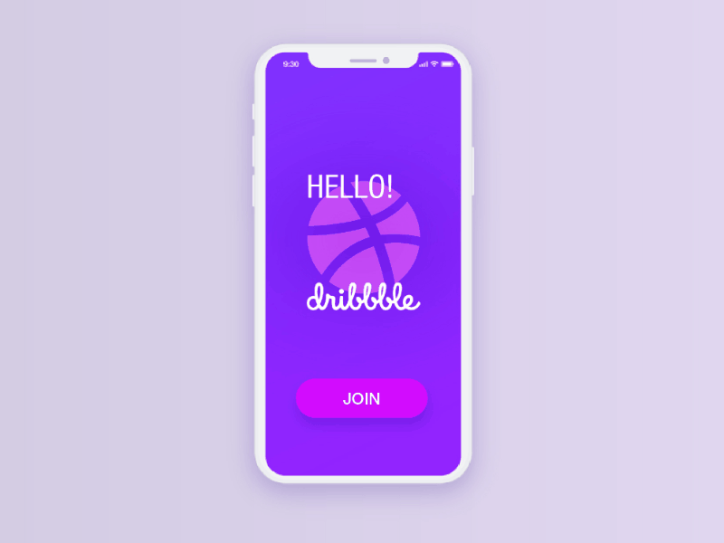 Hello Dribbble! animation hello interactive interface mobile design