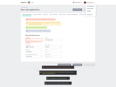 Backoffice pattern alerts application backoffice design error interface job pattern snackbar toasts ui design