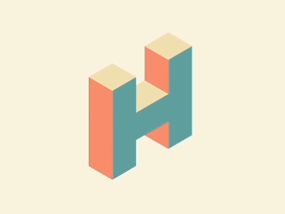 H animated type animation design isometric motion design motion graphics