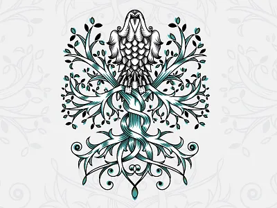Tree of Life art design logo mystic raven treeoflife