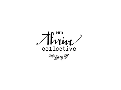 Thrive design handmade lettering llogo script