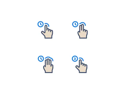 Gestures Icons finger gesture hand icons move swipe time