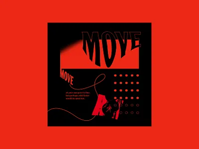 Move black typography red