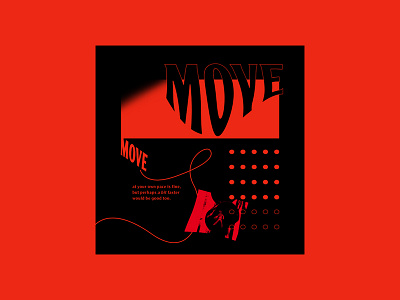 Move black typography red