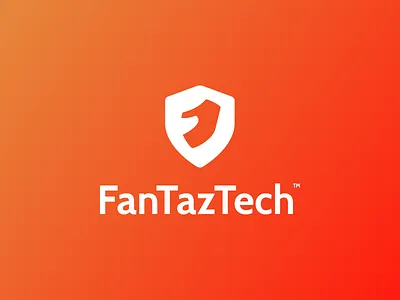 Fantaztech Logo app brand identity branding colors logo orange shield