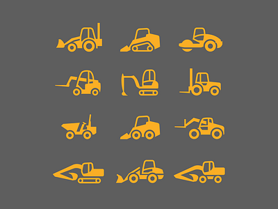 Construction machinery rental - 2 construction icon illustration illustrator logo machinery transport ui ux vector