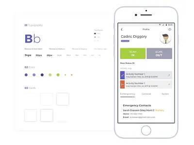 Profile Page B application avatar buttons cards color gradient info itshansen profile tagging testing ui