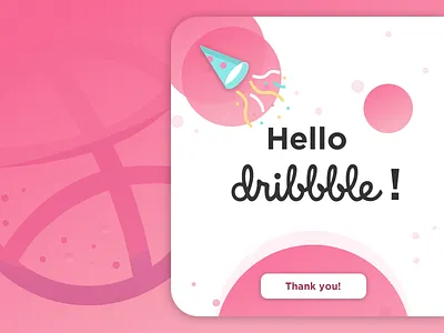 Hello dribbble! debuts dribbble pink thanks