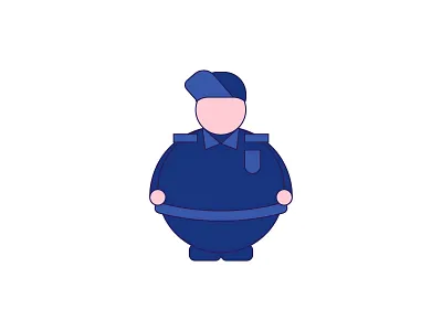 Police Officer cute geometric man officer police police man round shapes