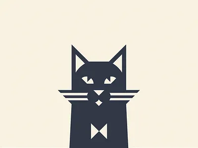 Another cat cat geometric illustration logo