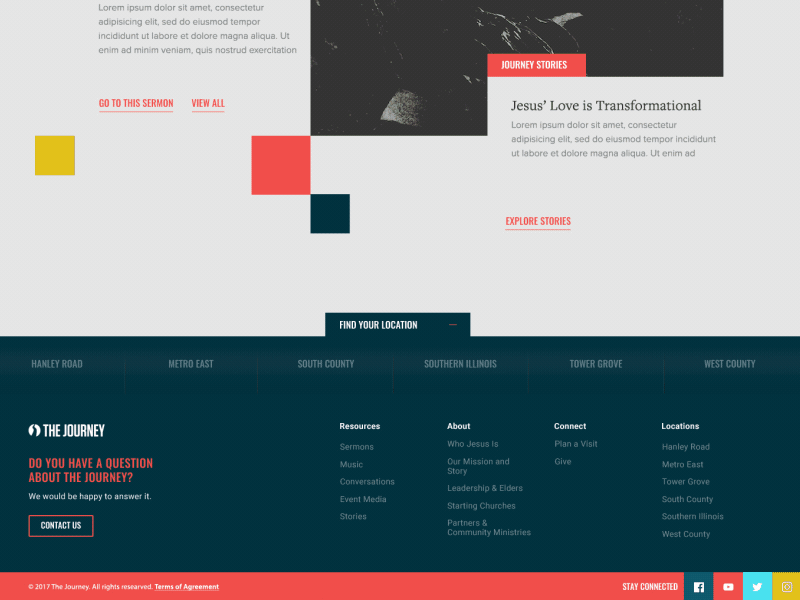 The Journey - Locations Tool christian church events history jesus linear religion scroll timeline website