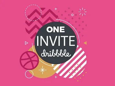 One Invite design designers dribbble follow invite new designers vector