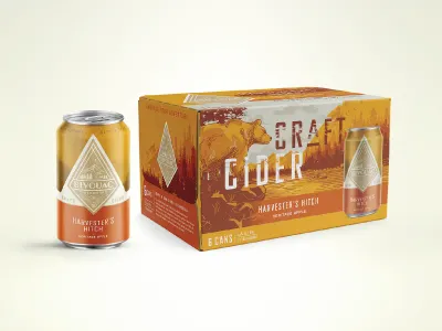 Bivouac Ciderworks Harvester's Hitch alcohol brewery california can hard cider illustration packaging san diego