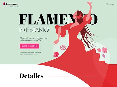 Flamenco loans website design conversions flamenco landing page loans ui website woman