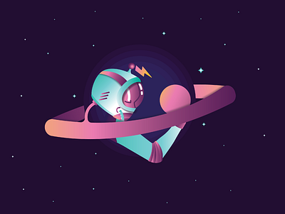 cosmonaut colours cosmonaut illustration planet space stars