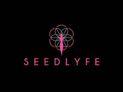 Women Supplement Logo Design harmony health seed of life silhouette wellnewss woman