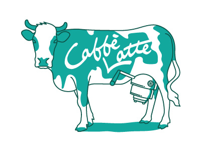 Caffè Latte art coffee cow logo logodesign logodesigner