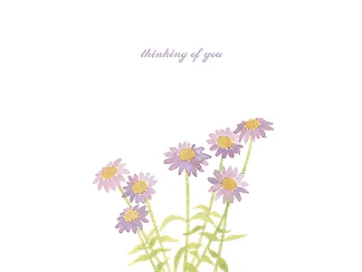 Purple Daisies adobe photoshop hand drawn stationery watercolor