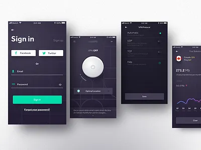 Messing around app dark ui gradient ui vpn