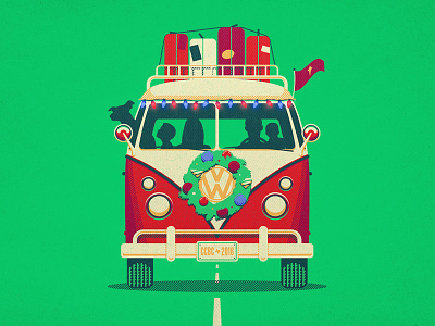 Christmas Road Trip car christmas holiday journey road trip volkswagen vw van