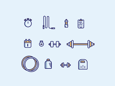 Gym stuff creative design gym icon iconset illustration stuff vector