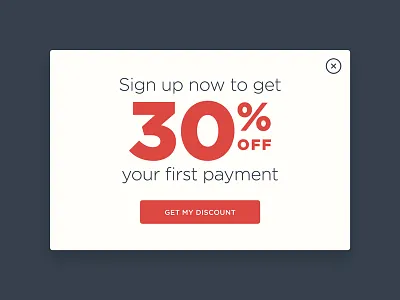 Day 98 - Advertisement 098 ad advertisement box card dailyui discount lightbox persent popup uidesign user interface