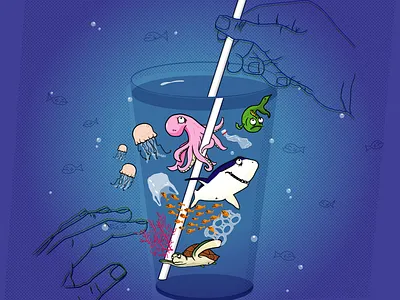 Marea Revuelta design environment fish human illustration ilustración ocean octopus personaje pulpo