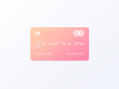 Minimal Monzo card design card debit master minimal monzo