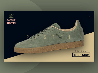 Adidas Gazelle Decon Landing Page adidas design pastel ui