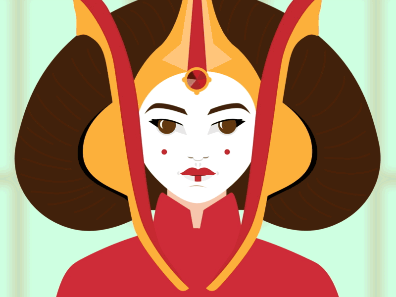 Sneaky Padmé character design droids fanart illustration illustrator ladies in mograph motion design natalie portman padme padme amidala star wars the phantom menace