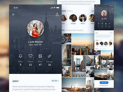 User Profile Screen - Weather App app design designer inspiration ios iphonex mobile ui ux