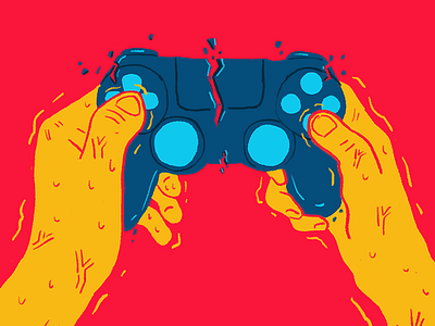 Gamer Wrath controller game hands illustration playstation poster ps4 video games