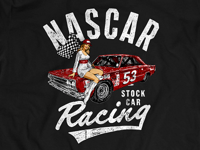 Nascar Pinup apparel double struck doublestruck designs graphic design merch nascar speed stock car racing vintage