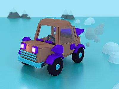 Ice Ripper 3d 3dart 4x4 blender car ice illustraion mountains