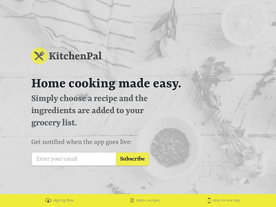 Landing Page - Daily UI 003 daily ui kitchen landing page