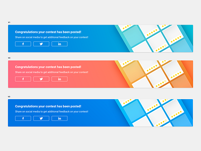 Social Sharing CVP Banners banner bright colors colorful contest dashboard banner design freelancer social share
