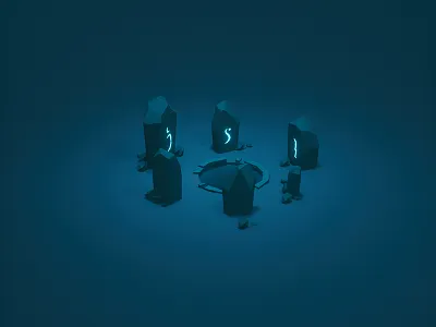 Life Stream cinema4d life lowpoly moonlight photoshop stone stream