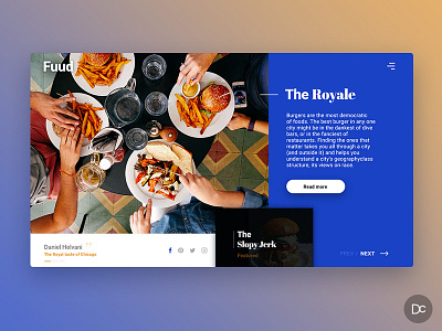 Burger love blog food interaction design landing page mondrian ui ux visual design web design