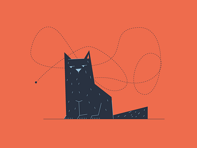 Annoyed annoying buzzing cat fly funny graphic design hair illustration simple