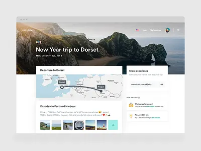 Manage My Booking — #3 Past Trip flight header kiwi list past social travel trip web